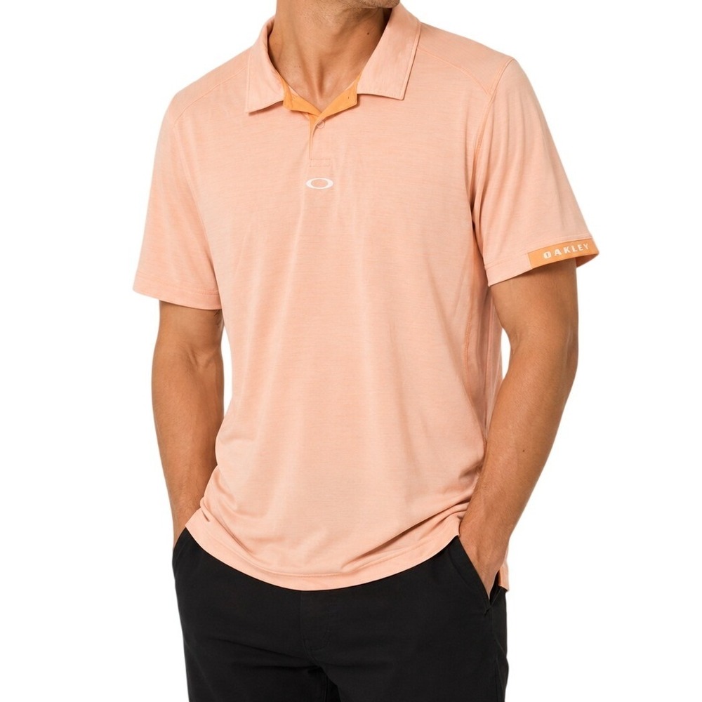 Oakley‎ Peach Orange Short Sleeve Polo Shirt Men's XL